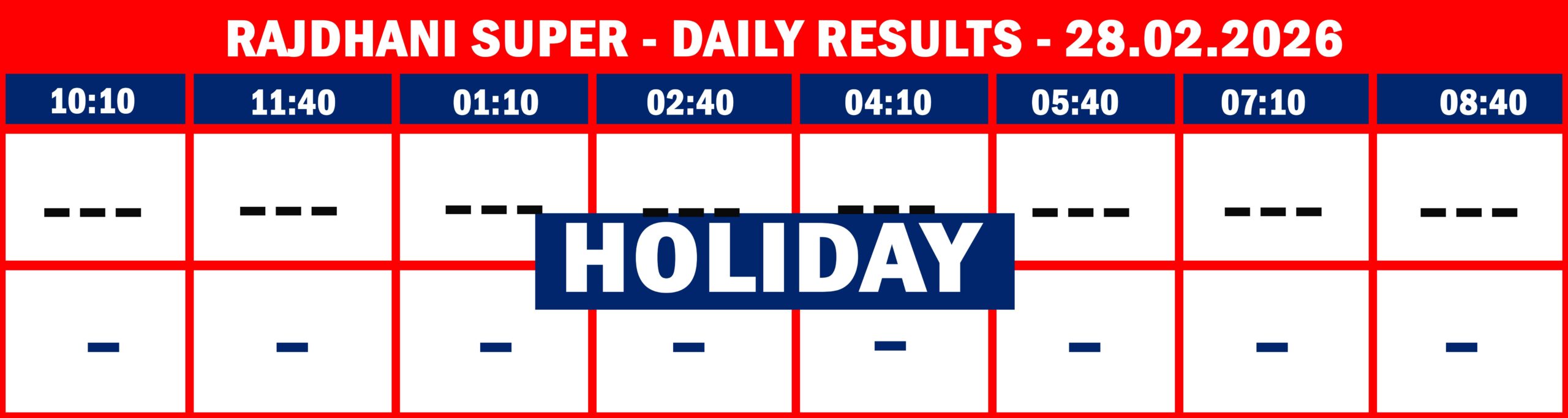 FORMAT 2 - DAILY CHART - RAJDHANI SUPER - 28.02.26 -0