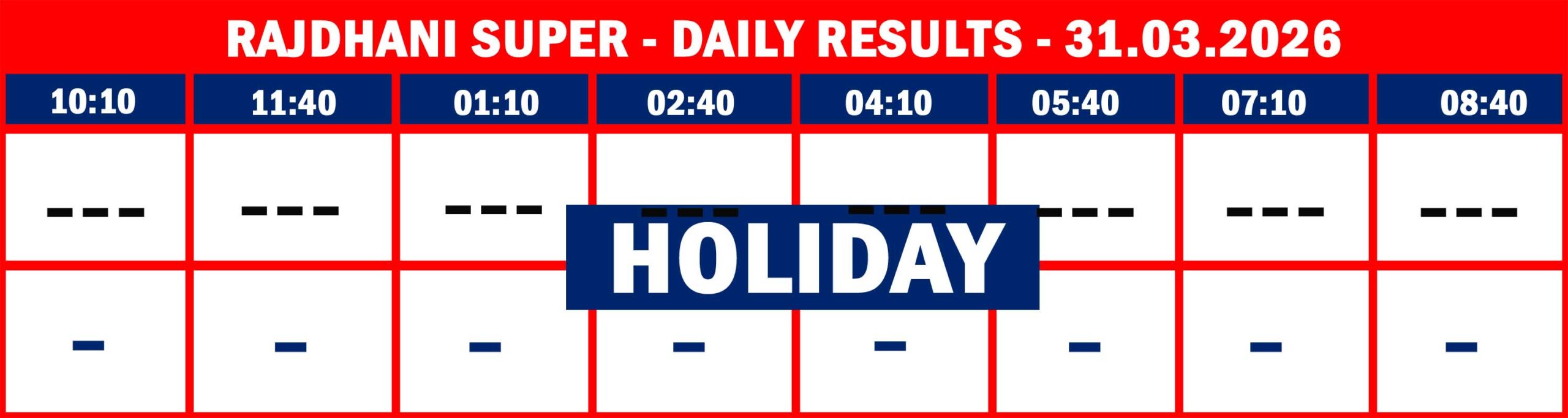 FORMAT 2 - DAILY CHART - RAJDHANI SUPER -31.03.2026 -0