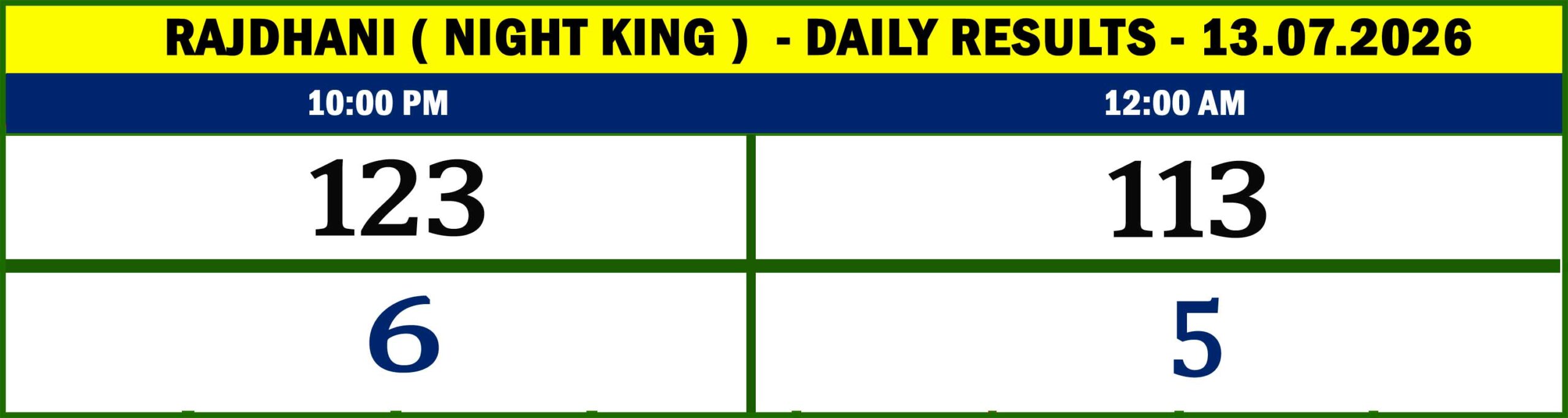 NIGHT KING - RESULTS-13.07.02
