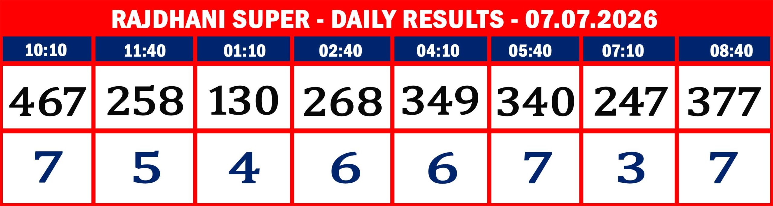 RAJDHANI RESULTS-07.07.26-10