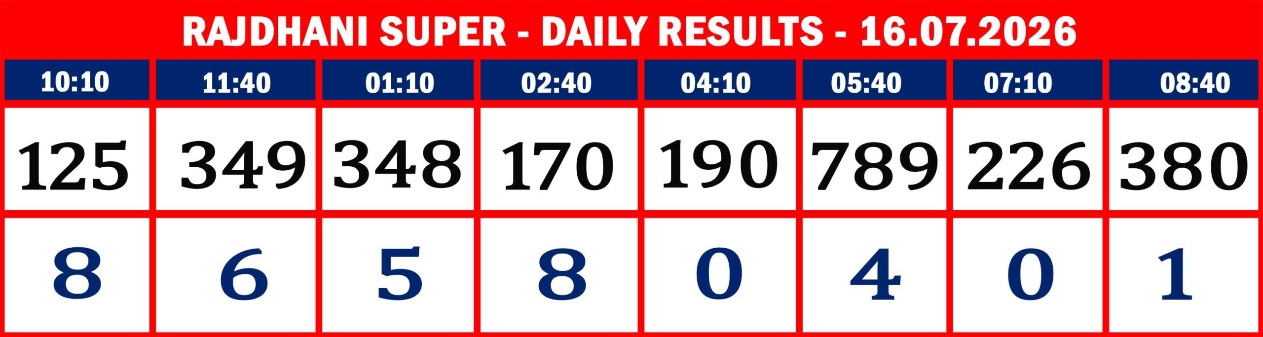 RAJDHANI RESULTS-16.07.26-08
