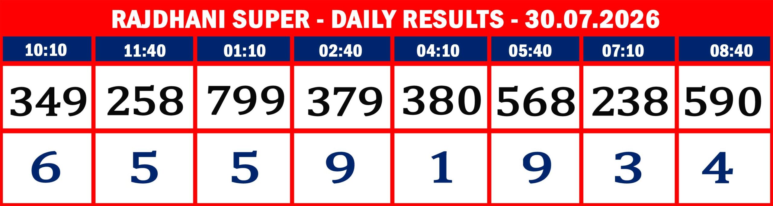 RAJDHANI RESULTS-30.07.26-08