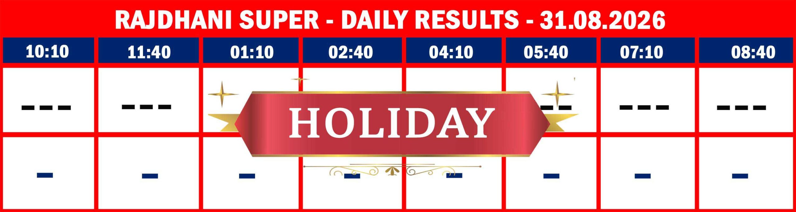 RAJDHANI RESULTS-AUG-31-00
