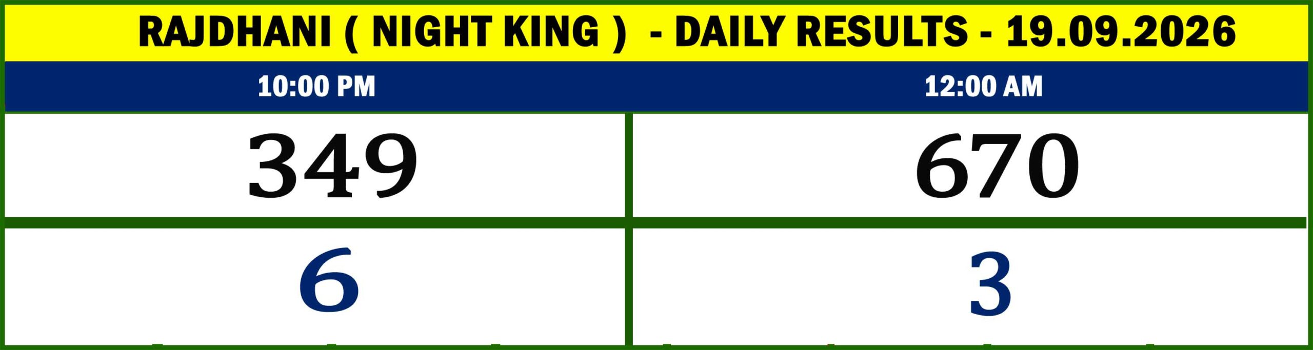 Night King Results-Sept-09-66