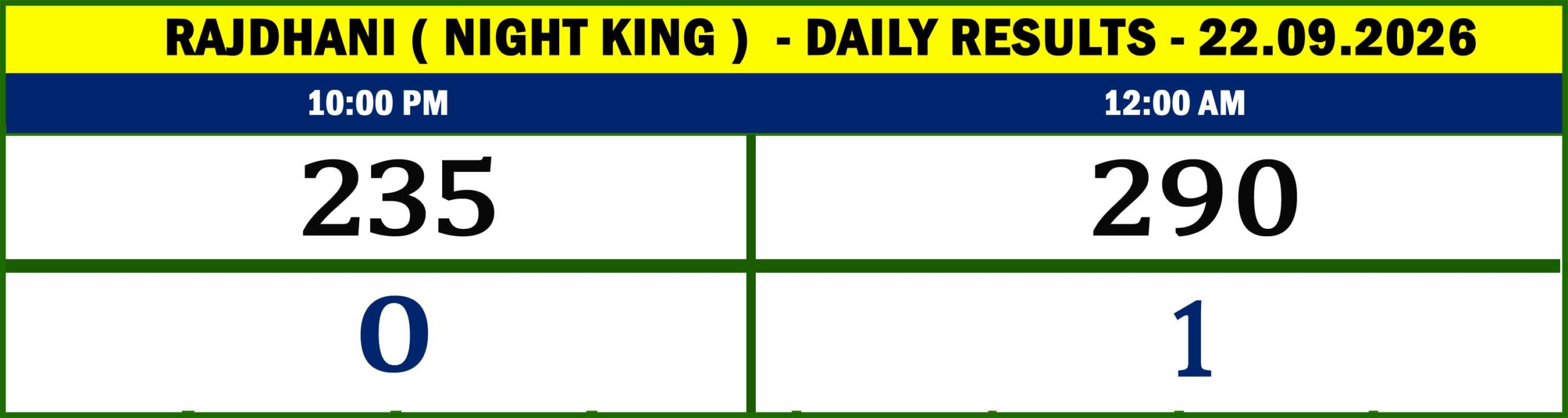 Night King Results-Sept-09-76