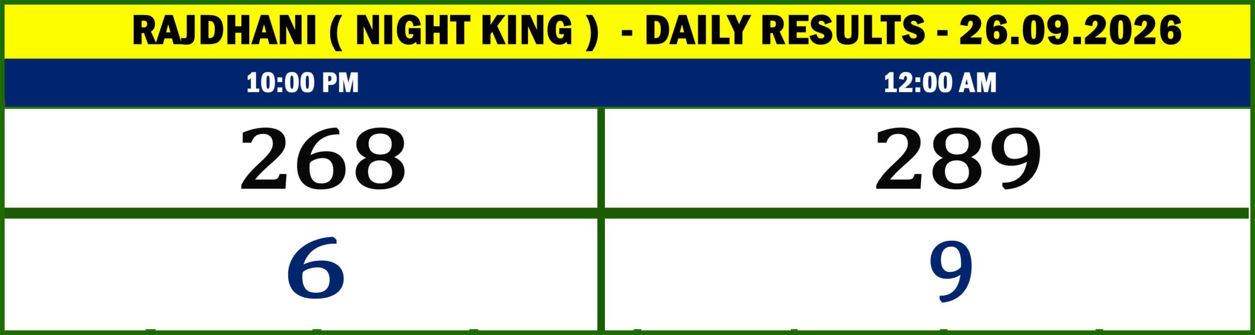 Night King Results-Sept-09-89