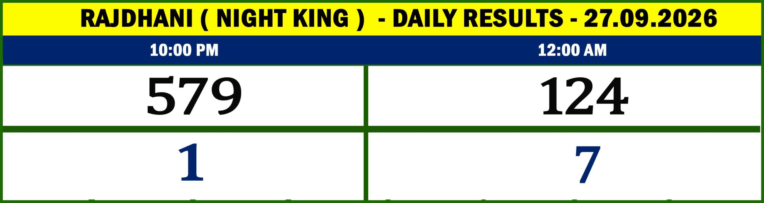 Night King Results-Sept-09-92