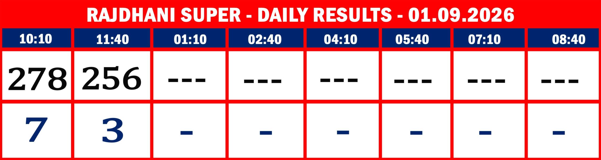 RAJDHANI RESULTS-sept-01-02